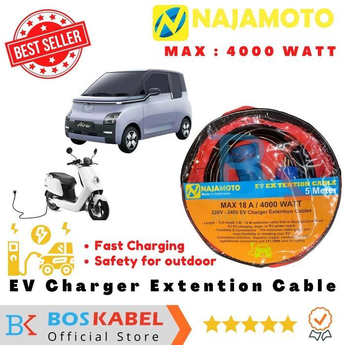 PR0M0 Kabel perpanjangan Mobil Listrik (EV Charger Extention) 4000/ 6000Watt G00D QUALITY