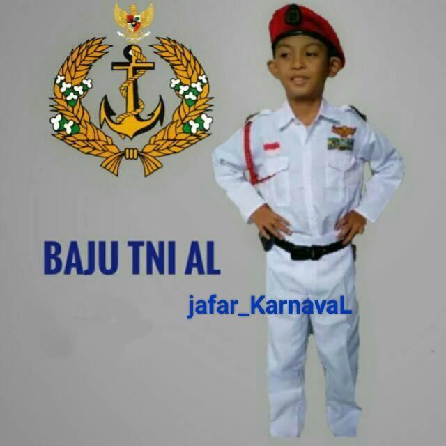 Baju Tni Al Putra, Kostum Tni Al Anak ,Baju Karnaval Tni Al Putih Fashion