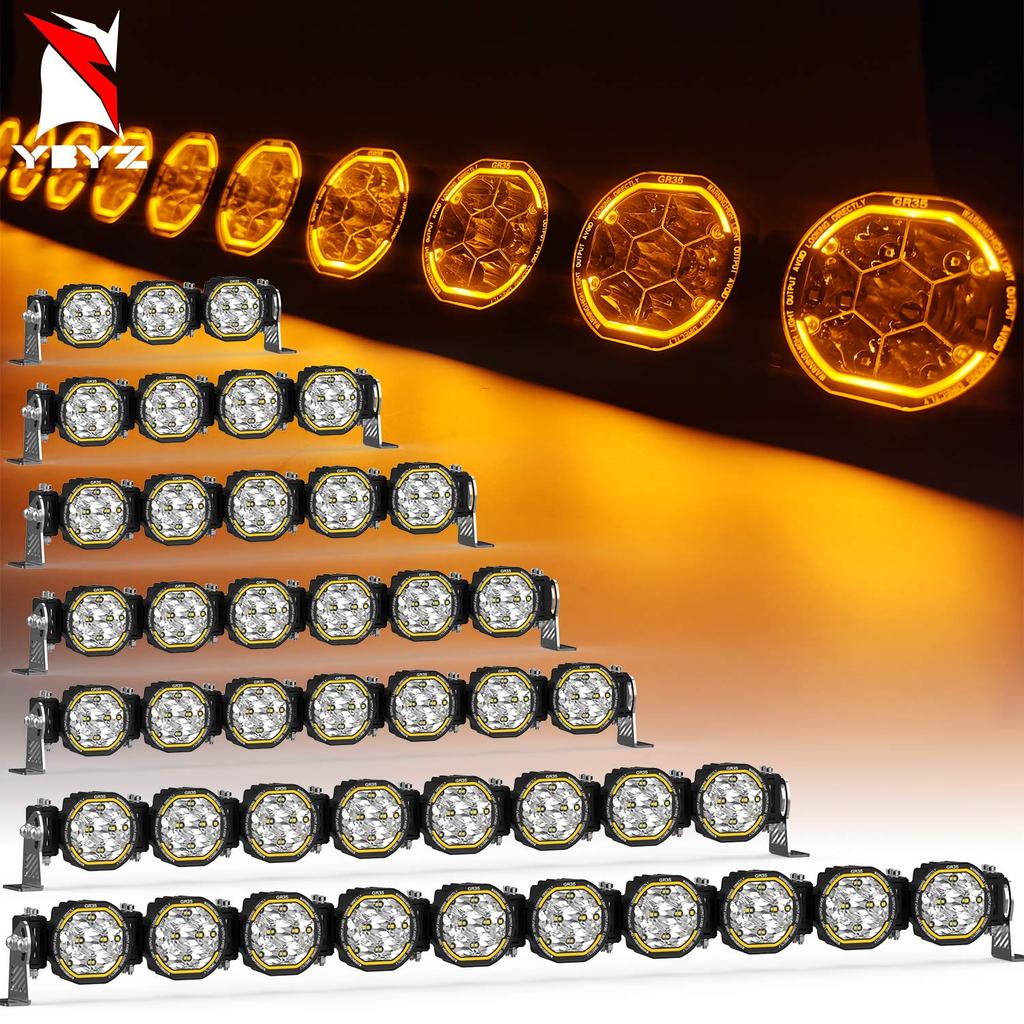 YBYZ 14"-52" LED Light Bar Linkable offroad LED Light bar Kit LED 4x4 Offroad Light Pods with amber