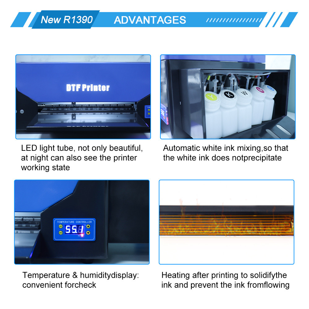 . A3 Dtf Printer R1390 Transfer Printer Digital Dtf Printer With Roll -