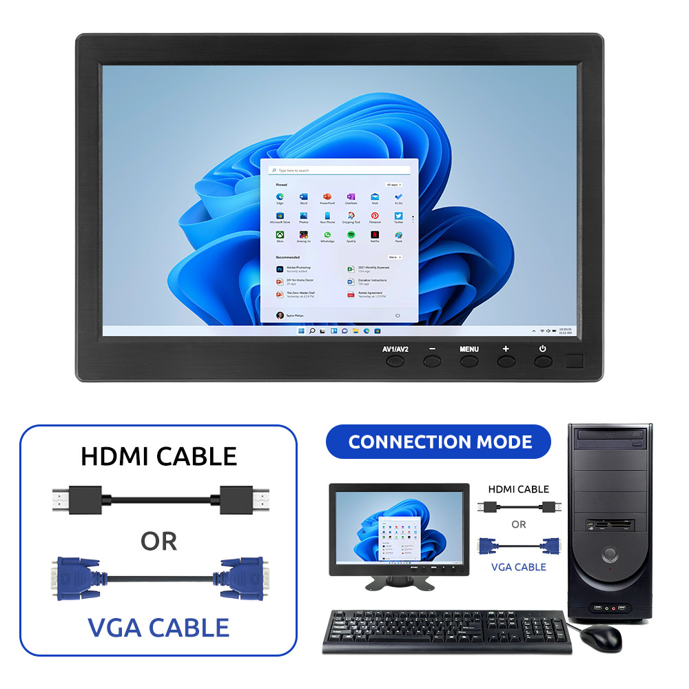 . Binwei 10.1 Inch Hdmi Car Monitor For Computer Mini Tv Monitor For Pc -