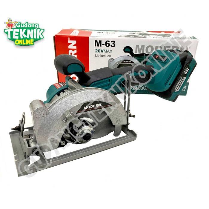 storejayabaru Mesin Circular Saw 5" CORDLESS M63 MODERN 20V / Sirkel Circular Saw 5 Inch BATTERY