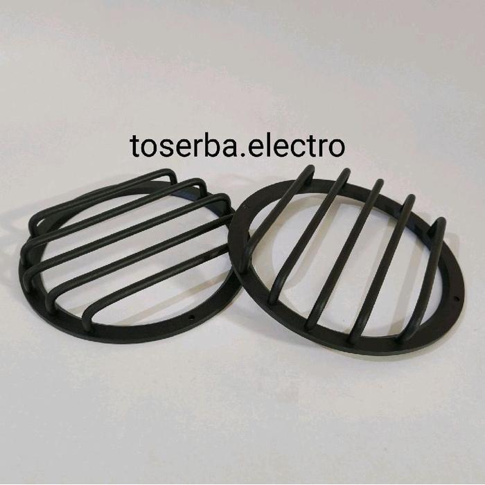 Grill Tutup Speaker Midbass 6,5 inch Aluminium hitam palang P5 audio mobil custom universal