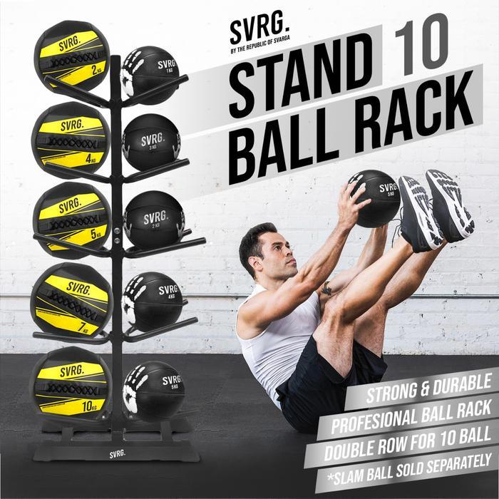 SVRG. Stand 10 Ball Rack - Wall Ball Rack - Medicine Ball Rack