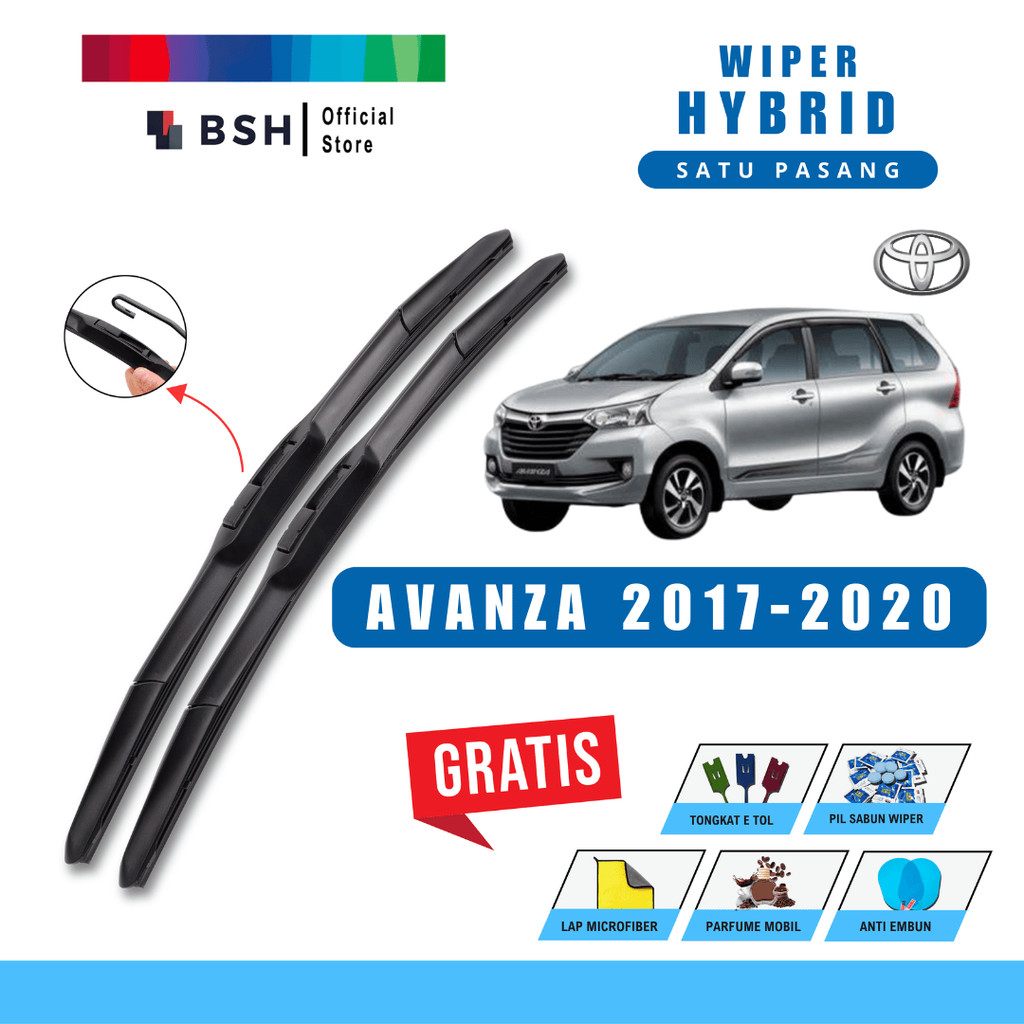 Wiper Toyota Avanza 2017-2020 Tipe Hybrid Bonus 5 Produk