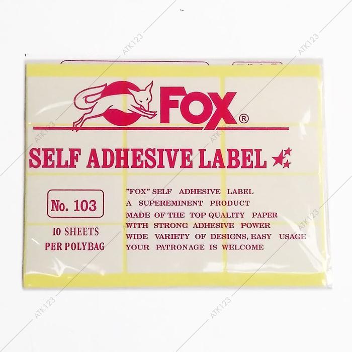 Kertas / Label Stiker Fox No. 103 uk. 32 x 64 mm (Persegi Panjang)