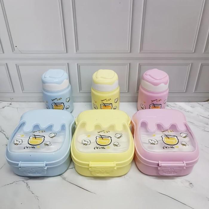 ID TEMPAT MAKAN DENGAN BOTOL MINUM KARAKTER UNIK DAN LUCU