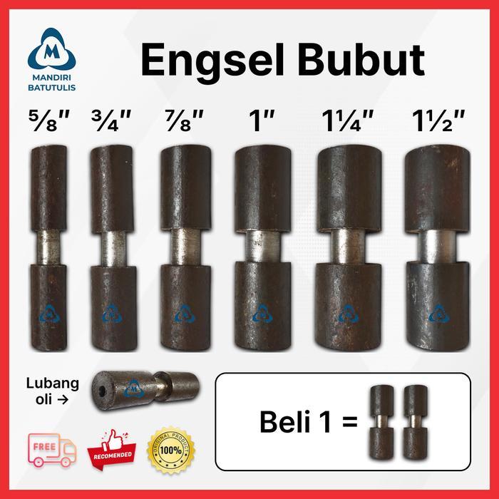 Sale Engsel Bubut Besi 1 1/4" 1 1/2" Inch - Engsel Pagar Besi Perpasang (2 Buah)