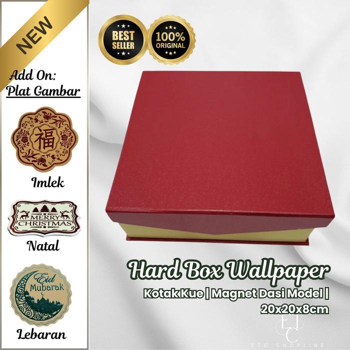 BOX MAGNET DASI 20X20X8CM HARDBOX KOTAK KUE LAPIS LEGIT HAMPER IMLEK NATAL IDUL FITRI