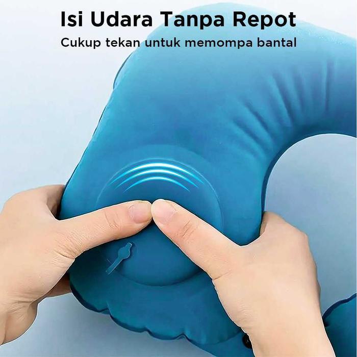 bantal leher dewasa neck pillow bantal travel angin pompa portable