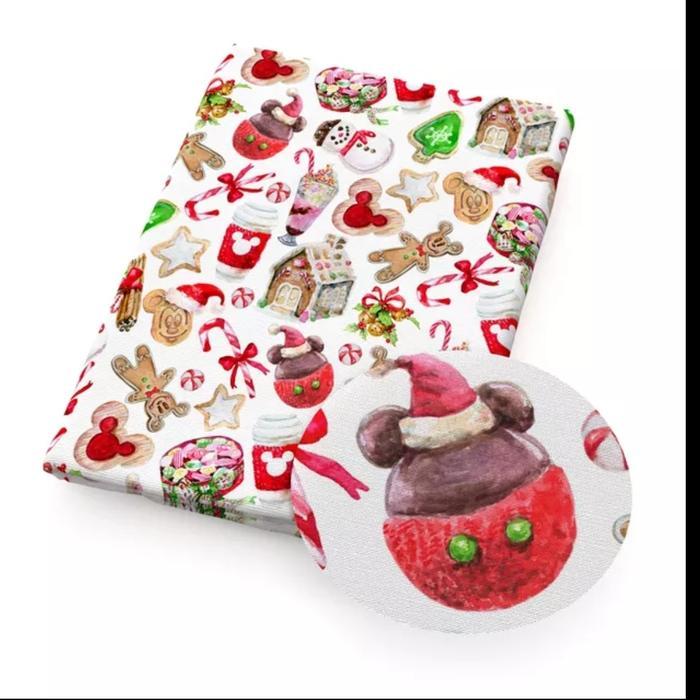Kain Perca Natal (Satin) +/- 24x25cm