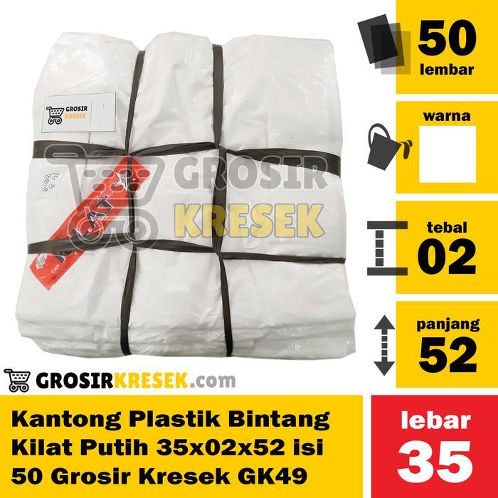 Pasti Promo Kantong Plastik Bintang Kilat Putih 35X02X52 Isi 50 Grosir Kresek Gk49 Diskon