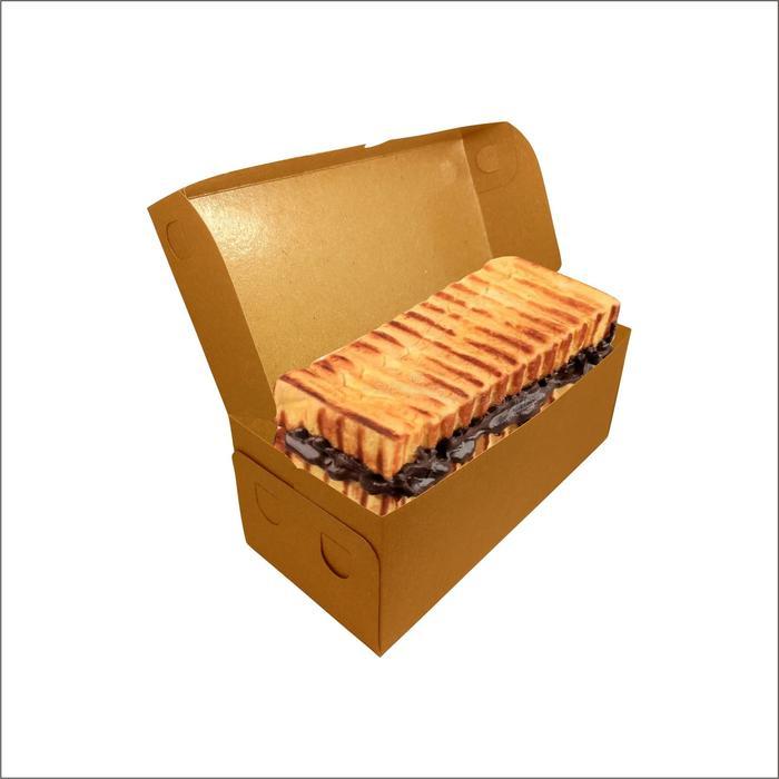 ( 50 pcs )Dus Roti Bakar Bandung Box Kraft 290gsm Kotak Kue Brownies Bomboloni Sekali pakai