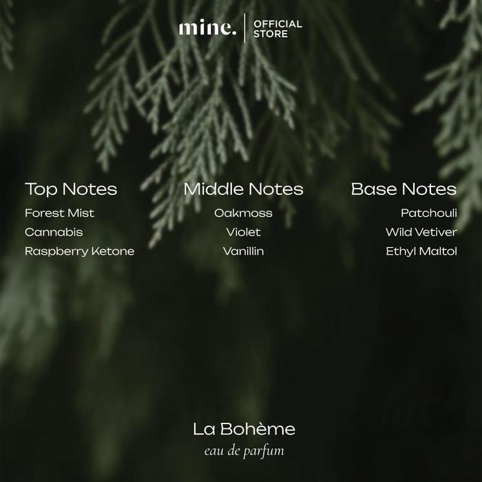 Mine Perfumery La Boheme - 50 ml Eau De Perfume Parfum Wangi Alam Segar Fresh Hutan Hujan