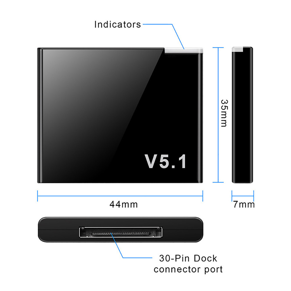Bluetooth 5.1 Wireless Receiver Bluetooth Adapter 30pin for Bose Sounddock Portable Digital Music
