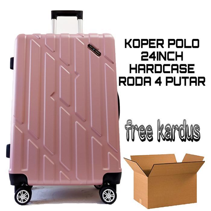 "New" PROMO Koper Fiber Polo Tronto 24 inch Koper Bagasi Koper Besar Koper Murah Roda 4 putar tidak