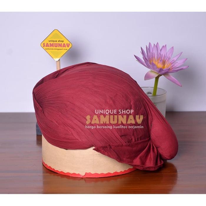 Blangkon Jogja mataram Merah Marun Polos Halus
