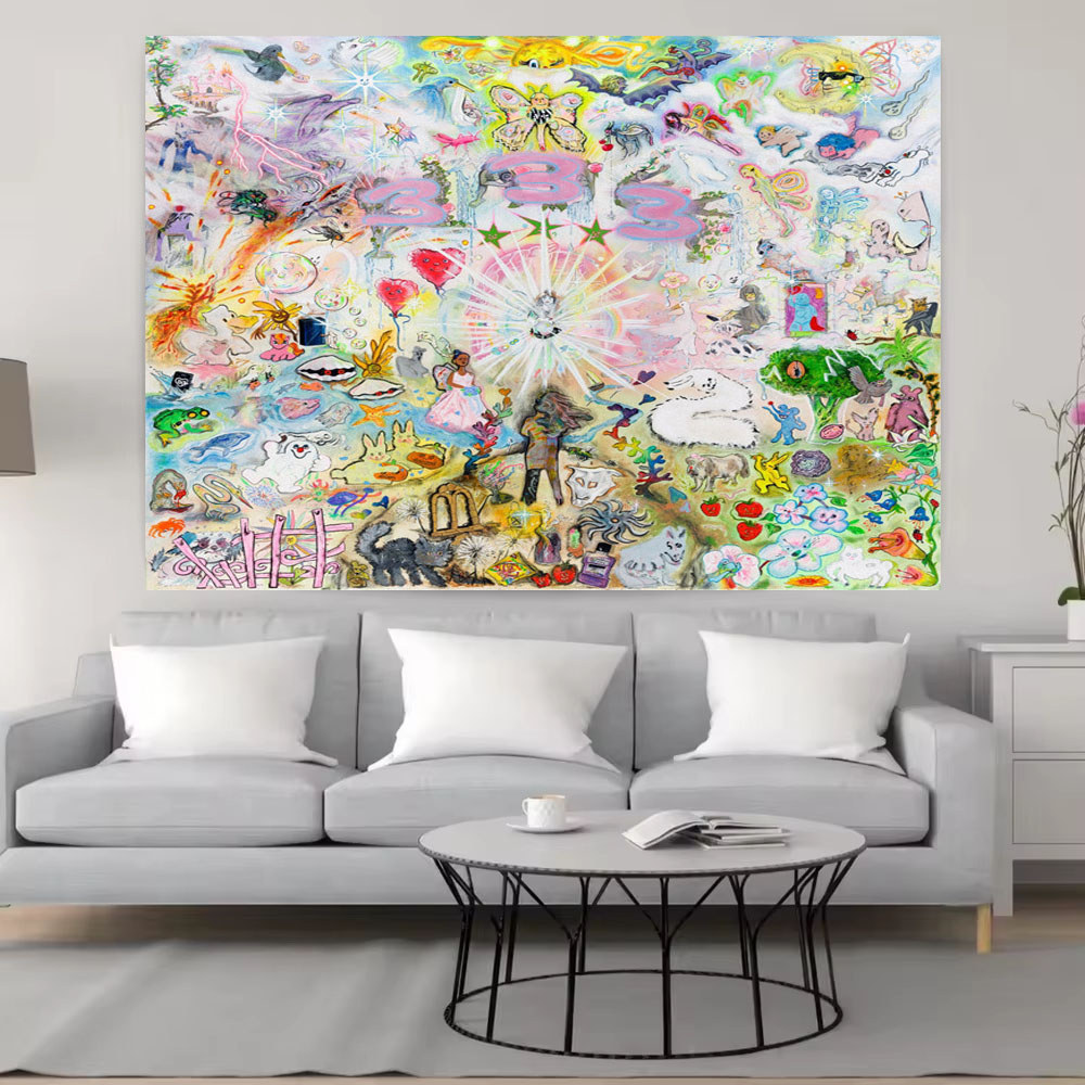 333 Bladee Album Cover Tapestry Cool Room Stuff Room Decoration Accessories Large Tapestry Room