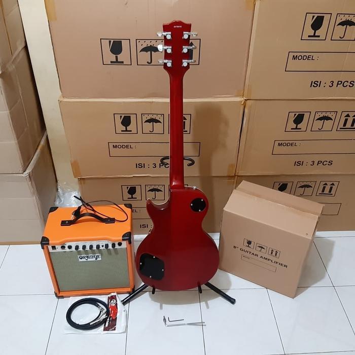Original - Paket Lengkap Gitar Gibson Les Paul,Ampli Dan Kabel Jack New