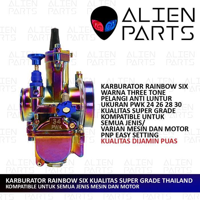 NEWSS (BISA COD) KARBURATOR PWK 28 30 32 34 PELANGI RAINBOW SIX POWER JET WARNA KARBU RIDEIT CPO UMA