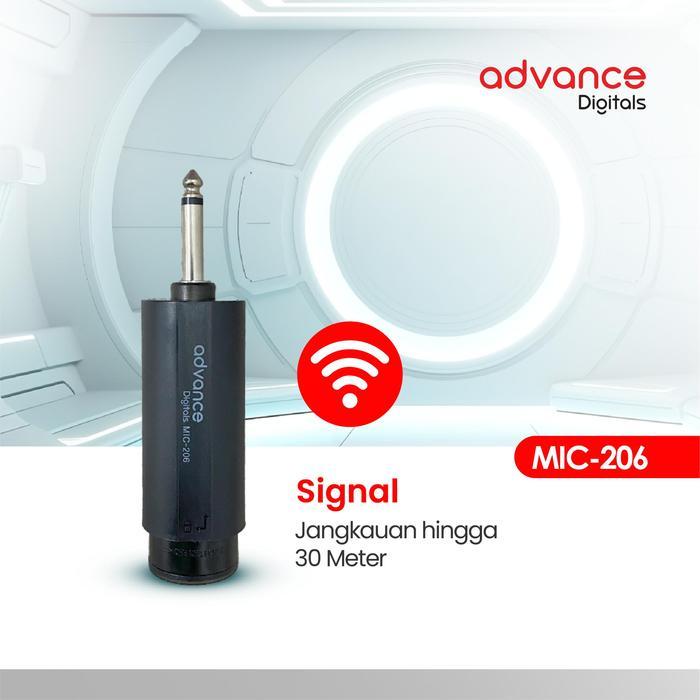 Advance Microphone Profesional 2 Mic Wireless Gold Bisa Di Charger Original Wireless Mic 206