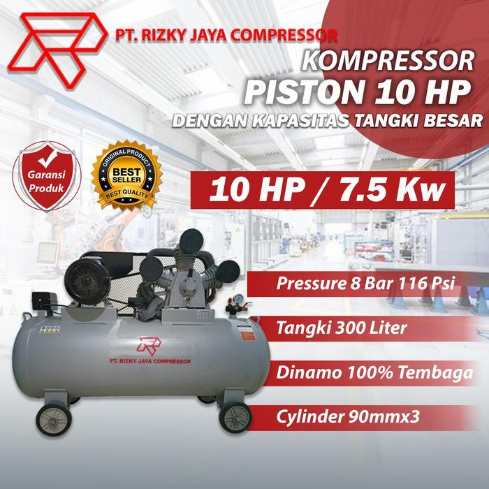 Kompresor Angin 10 HP kompresor Piston 7.5 Kw - 10 HP 8 Bar, lengkap