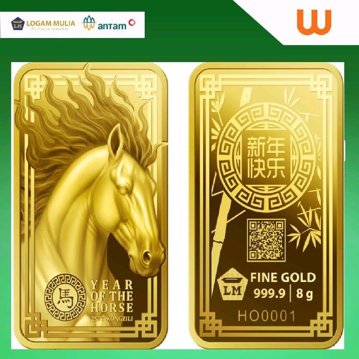 Sale- Logam Mulia Emas Shio Antam 8 Gram Gift Series Imlek Year Of Horse (Tahun Kuda)