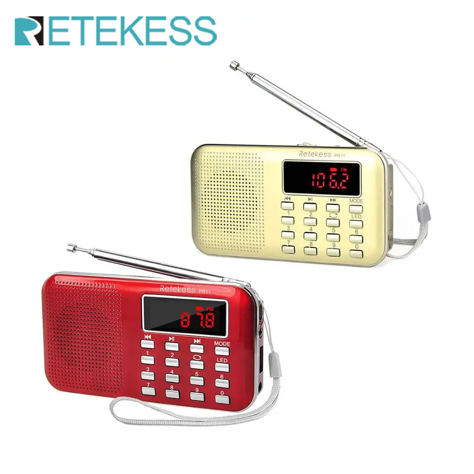 RETEKESS PR11 Radio Receiver Portable FM AM 2 Band Digital Mini Radio Pocket With USB MP3 Player