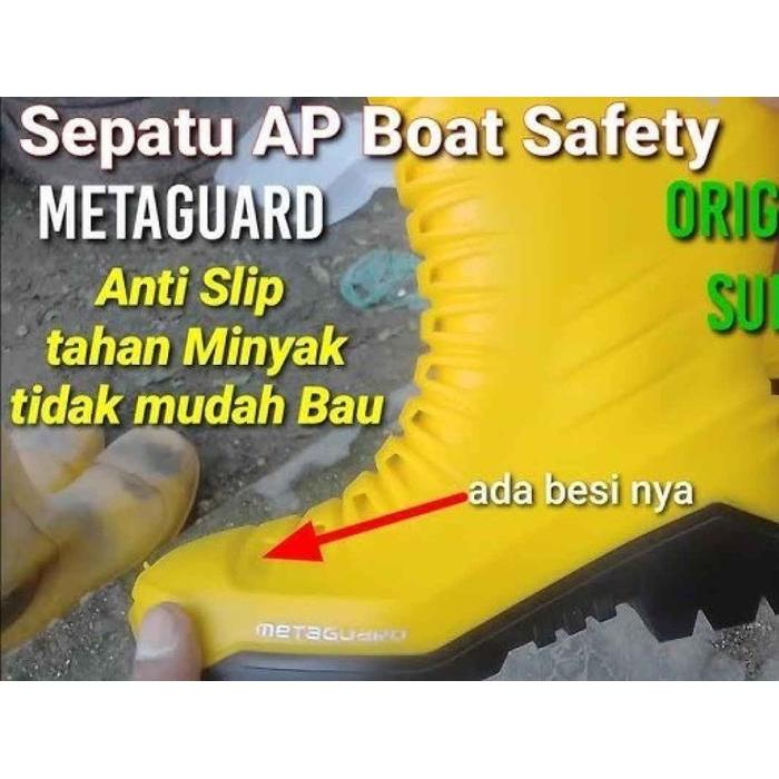 AP Boots Safety Metaguard Size 39-43 Sepatu Boots Safety AP Metaguard Toe Cap Besi Karet Standar EN