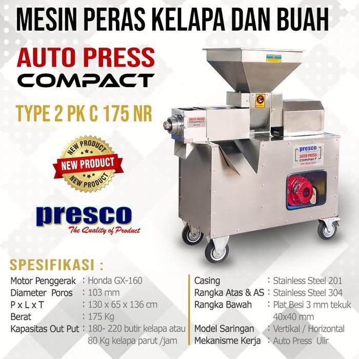 Mesin Peras  Santan Kelapa dan Buah PRESCO Type Autopress 2 PK XC-175 - BENSIN HONDA