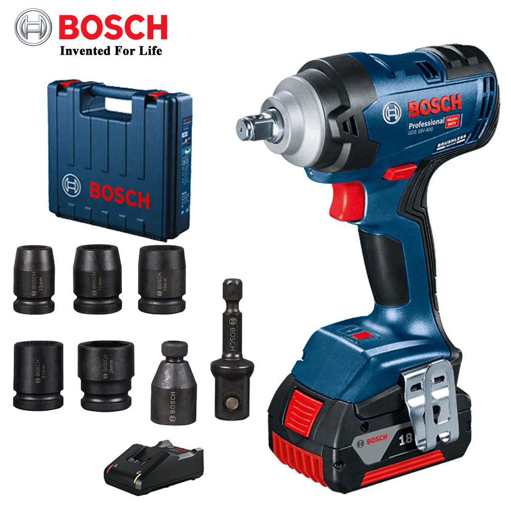 Bosch GDS 18v-400 18V Brushless Cordless Impact Wrench 400Nm Lithium Battery Impact Driver Bosch
