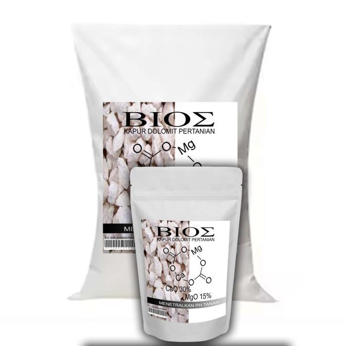 BIOS Kapur Dolomit Cao-MgO 15% Menetralisir PH Tanah 1kg-20kg untuk Pertanian dan Tanaman Pupuk