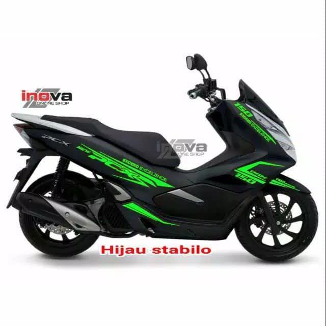 Cutting Sticker Honda Pcx Hitam Striping Hijau Stabilo Oracal Original