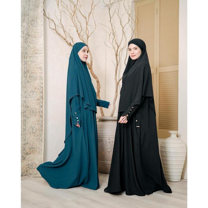 Zysku Xena Elhaya Set 2 Pcs (Abaya + Khimar) - 7 Warna Gamis Set Khimar Haji Umroh