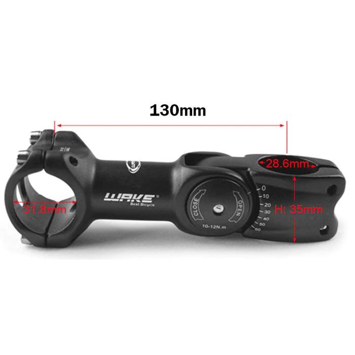 Wake Stem Sepeda MTB Rise Adjustable 0-60 Derajat 130mm OS 31.8mm
