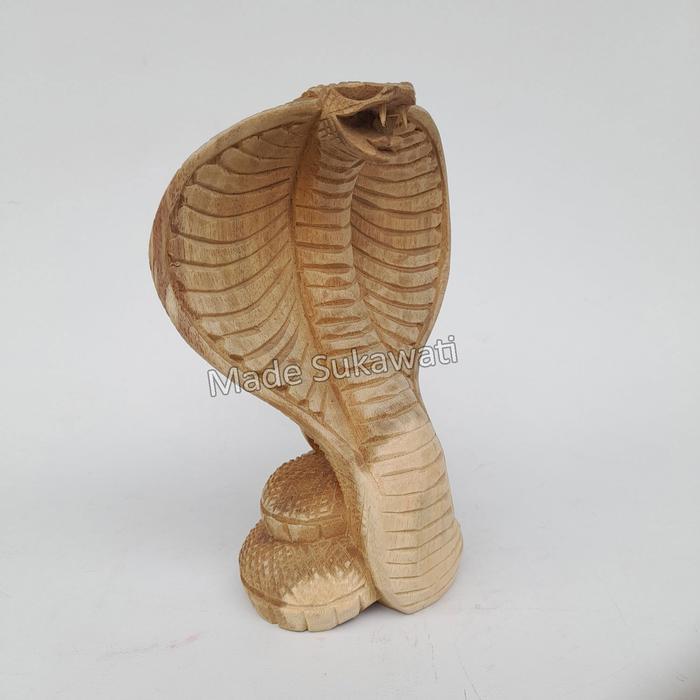 Patung kayu ular Cobra kerajinan tangan hiasan dekorasi handmade bali