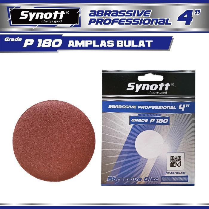 Amplas Bulat 4" grid kehalusan P 180 SYNOTT - 1 Lembar