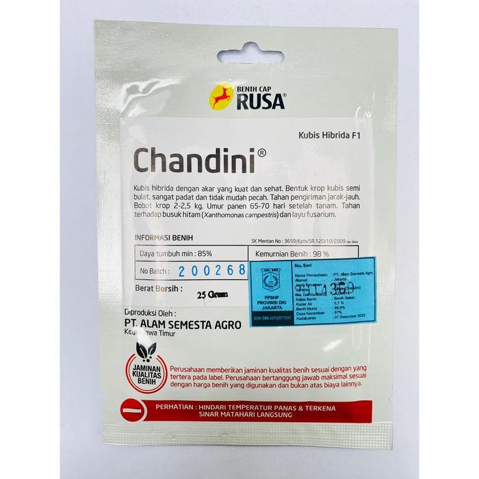 Terangbenderangshop Benih Kubis Hibrida F1 Chandini Isi Kemasan 25Gr Dari Cap Rusa