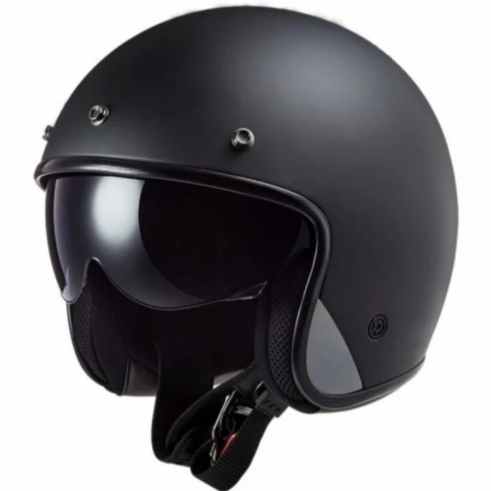 LS2 OF601 BOB SOLID BLACK MATT HELM RETRO VINTAGE ORIGINAL LS2