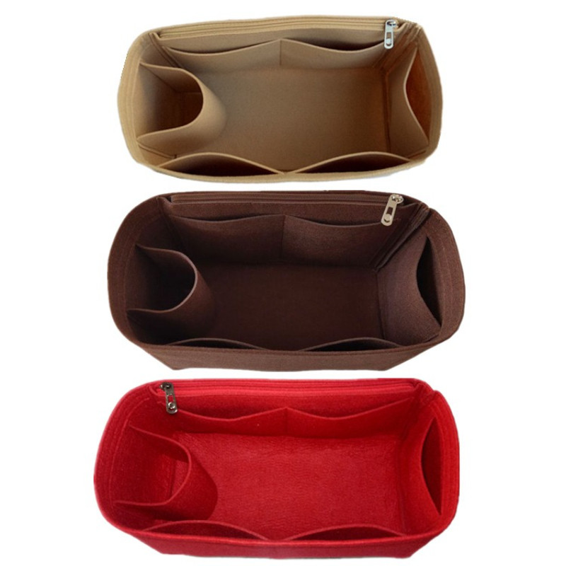 Felt Insert Bag Organizer for LV Speedy 25 30 35 Flap Handbag Inner Bag Makeup Travel Purse Storage