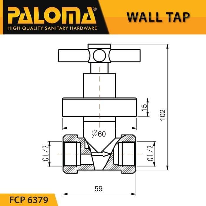 Stop Kran Tanam PALOMA FCP 6379 Stop Kran Valve Shower Tanam Tembok