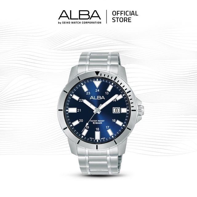 ALBA JAM TANGAN PRIA AS9R97 QUARTZ STAINLESS STEEL SILVER WATCH