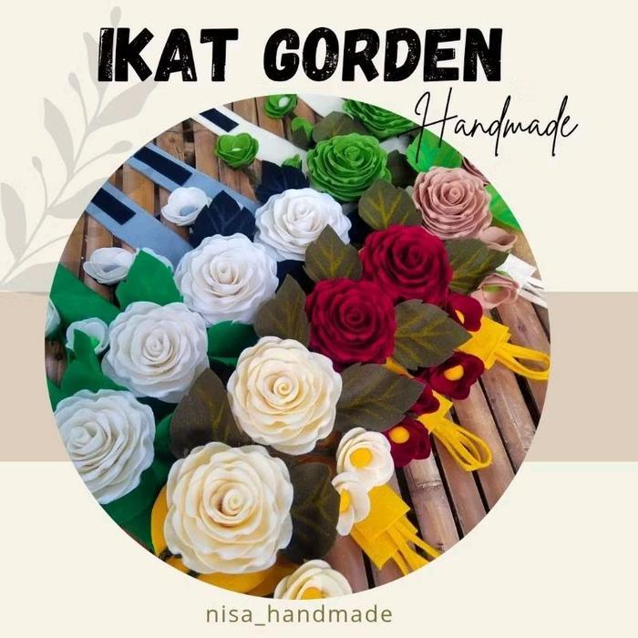 NEW Ikat gorden bunga mawar daun ( harga per 1 biji) Diskon