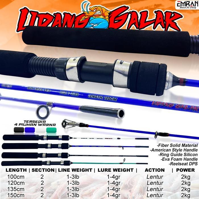 Joran Udang Galak Fiber Solid Pancing Mancing
