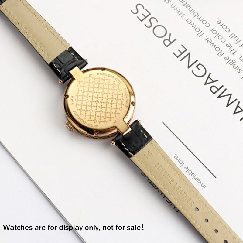 12 14mm cowhide notch leather women watch strap chain accessories black white pink watchband For GC