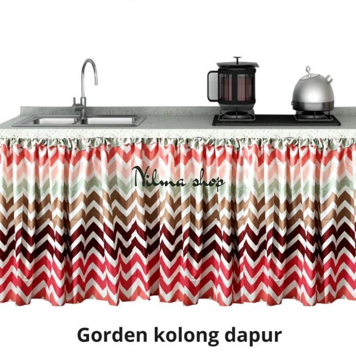 "New" Gorden kolong Dapur Hordeng Karakter Dan motif Bunga estetik Katun