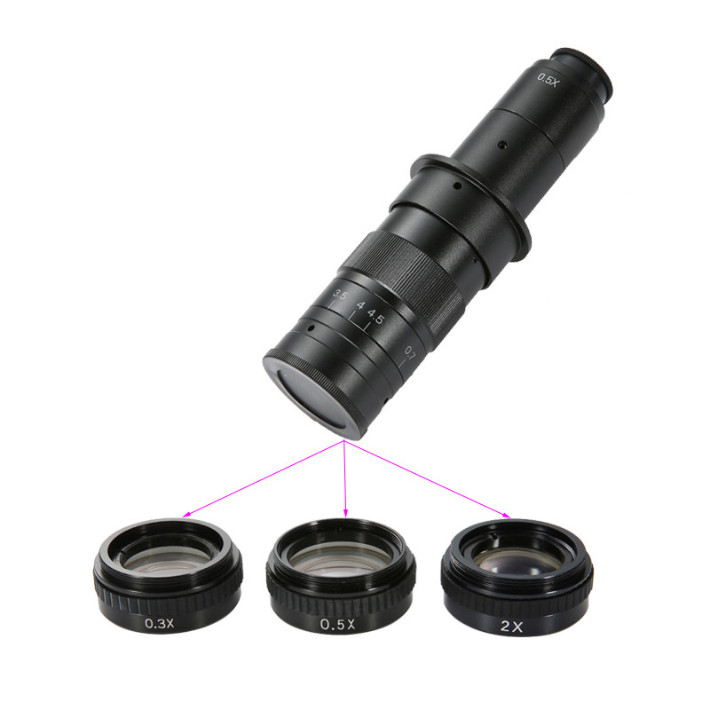 Industrial Video Microscope C-mount Lens 120X 180X 300X Magnifier