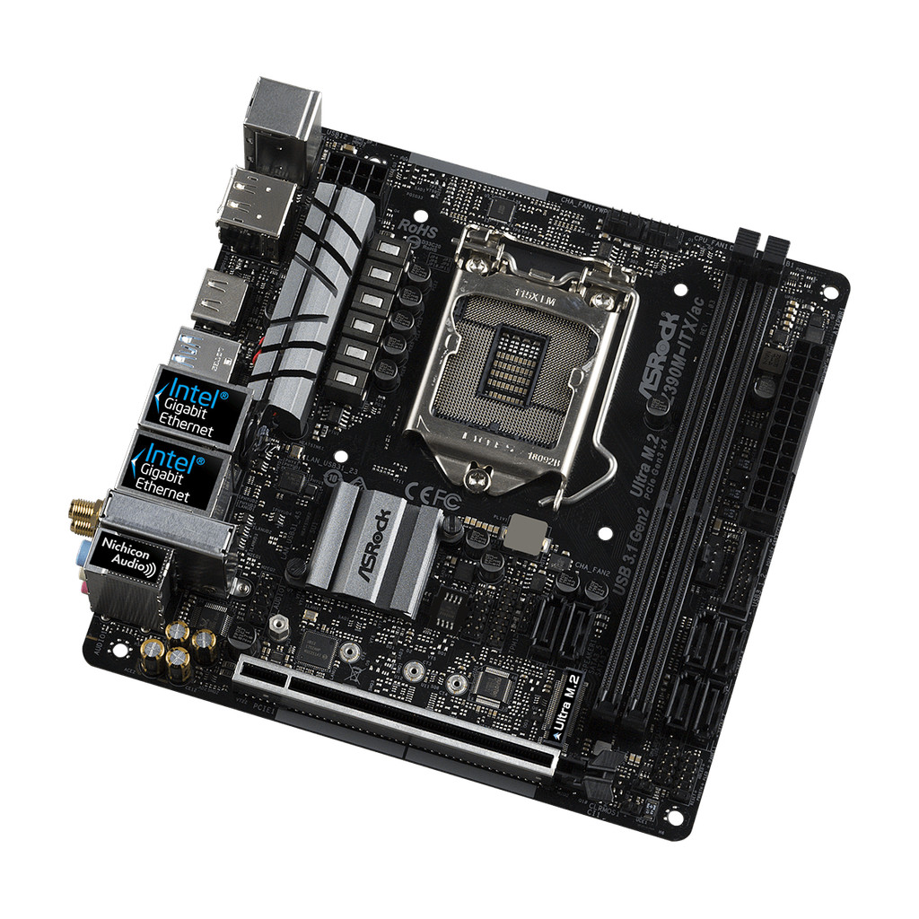 . Intel Z390 Lga 1151 Motherboard Asrock Z390M-Itx/Ac 2Ddr4 64Gb Pci-E -