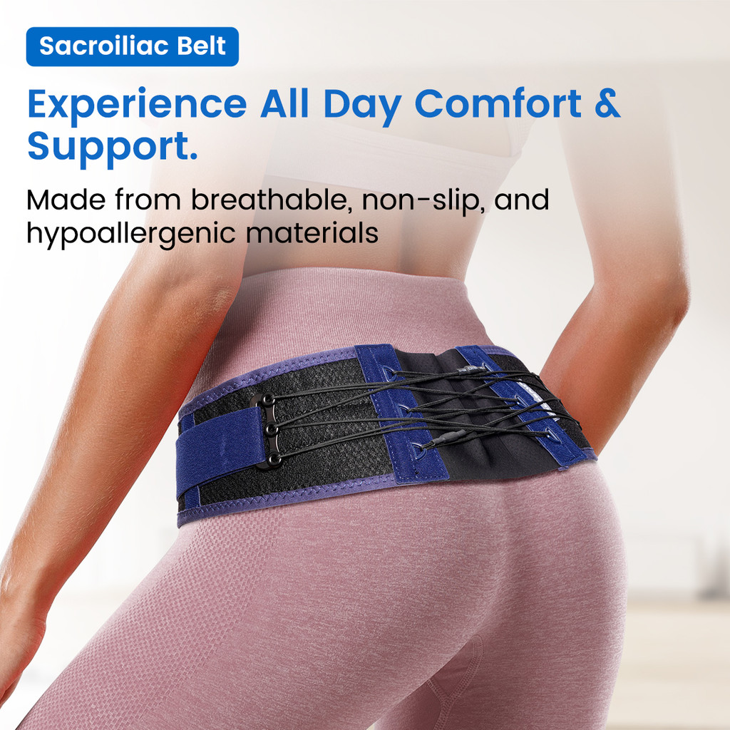 VELPEAU Sacroiliac Si Joint Hip Belt for Men Women, Adjustable Pelvis Support Belt for Sciatica,