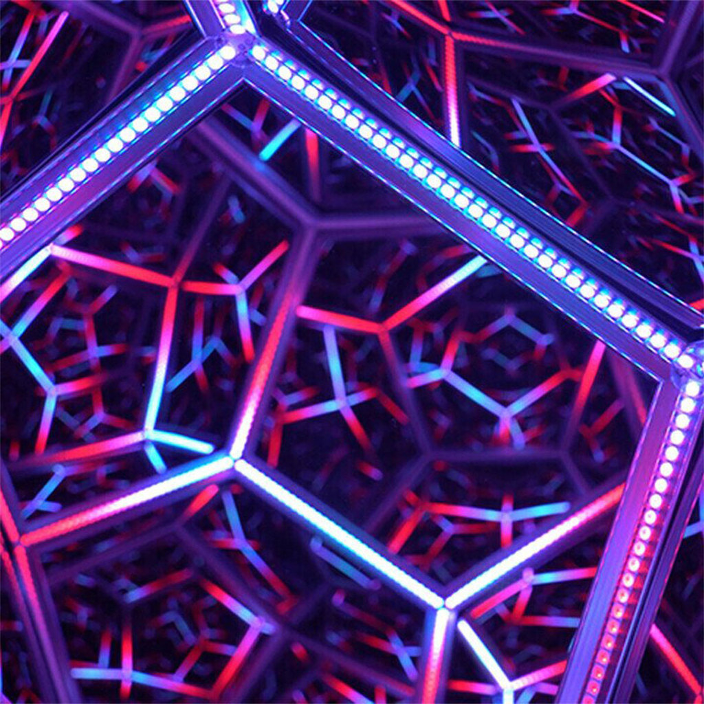 . Fantasy Geometry Space Led Art Lamp Infinity Dodecaedron Color Art -